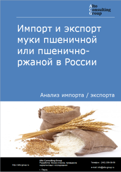 Импорт и экспорт муки пшеничной или пшенично-ржаной в России в 2020-2024 гг.