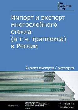 Импорт и экспорт многослойного стекла (в т.ч. триплекса) в России в 2020-2024 гг.