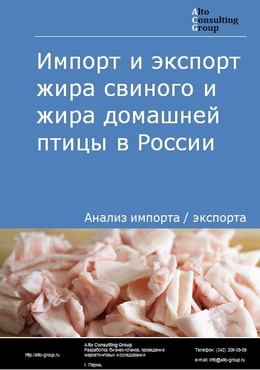 Импорт и экспорт жира свиного и жира домашней птицы в России в 2020-2024 гг.