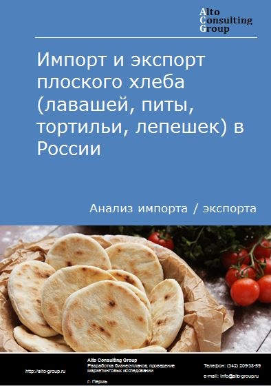 Импорт и экспорт плоского хлеба (лавашей, питы, тортильи, лепешек) в России в 2020-2024 гг.