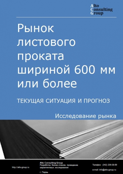 Рынок листового проката шириной 600 мм или более в России. Текущая ситуация и прогноз 2024-2028 гг.