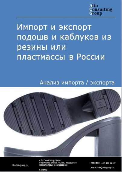 Импорт и экспорт подошв и каблуков из резины или пластмассы в России в 2020-2024 гг.