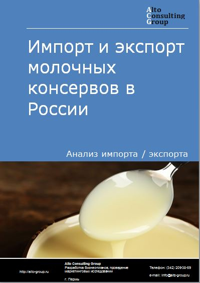 Импорт и экспорт молочных консервов в России в 2023 г.