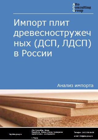 Импорт плит древесностружечных (ДСП, ЛДСП) в России в 2020-2024 гг.