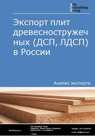 Экспорт плит древесностружечных (ДСП, ЛДСП) в России в 2023 г.