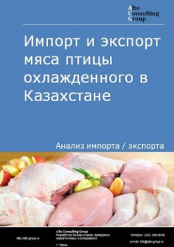 Импорт и экспорт мяса птицы охлажденного в Казахстане в 2019 г.