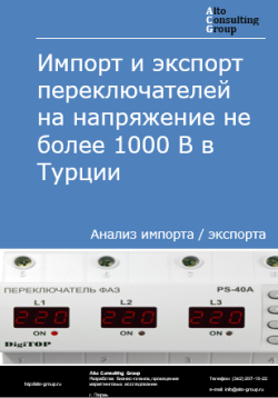 Обложка исследования: Анализ импорта и экспорта переключателей на напряжение не более 1000 В в Турции в 2020-2024 гг.