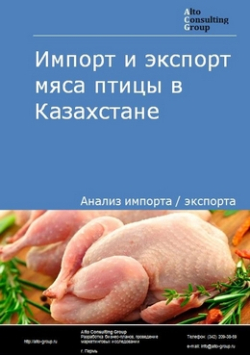 Импорт и экспорт мяса птицы в Казахстане в 2019 г.