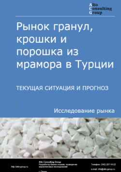 Обложка отчета: Анализ рынка гранул, крошки и порошка из мрамора в Турции. Текущая ситуация и прогноз 2025-2029 гг.