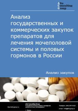 Обложка исследования: Анализ закупок препаратов для лечения мочеполовой системы и половых гормонов в России в 2024 г.