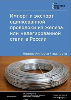 Импорт и экспорт оцинкованной проволоки из железа или нелегированной стали в России в 2019 г.