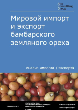 Обложка исследования: Анализ мирового импорта и экспорта бамбарского земляного ореха в 2019-2023 гг.