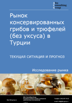 Обложка отчета: Анализ рынка консервированных грибов и трюфелей (без уксуса) в Турции. Текущая ситуация и прогноз 2025-2029 гг.