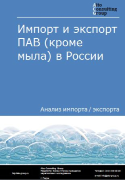 Обложка Анализ импорта и экспорта ПАВ (кроме мыла) в России в 2020-2024 гг.