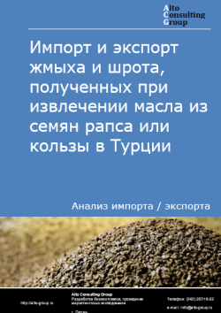 Обложка отчета: Анализ импорта и экспорта жмыха и шрота, полученных при извлечении масла из семян рапса или кользы в Турции в 2021-2025 гг.