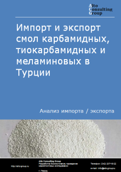 Импорт и экспорт смол карбамидных, тиокарбамидных и меламиновых в Турции в 2020-2024 гг.