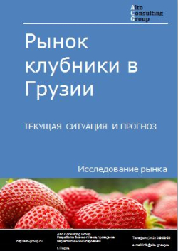 Обложка исследования: Анализ рынка клубники в Грузии. Текущая ситуация и прогноз 2024-2028 гг.