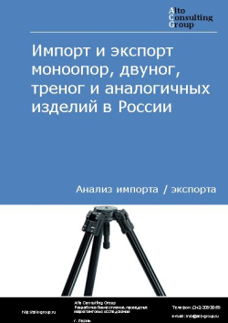 Импорт и экспорт моноопор, двуног, треног и аналогичных изделий в России в 2020-2024 гг.