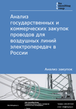 Обложка исследования: Анализ закупок проводов для воздушных линий электропередач в России в 2023 г.