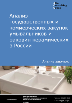 Обложка исследования: Анализ закупок умывальников и раковин керамических в России в 2024 г.