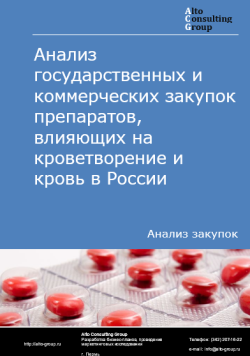 Обложка исследования: Анализ закупок препаратов, влияющих на кроветворение и кровь в России в 2024 г.