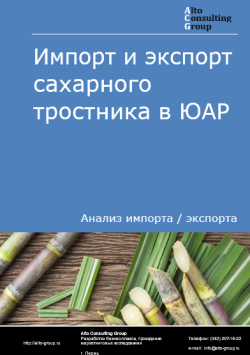 Импорт и экспорт сахарного тростника в ЮАР в 2020-2024 гг.