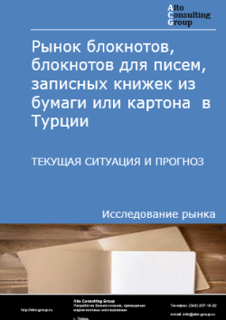 Обложка маркетингового исследования: Анализ рынка блокнотов, блокнотов для писем, записных книжек из бумаги или картона  в Турции: текущая ситуация и прогнозы на 2025-2029 годы