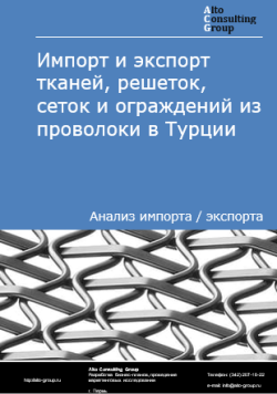 Импорт и экспорт тканей, решеток, сеток и ограждений из проволоки в Турции в 2020-2024 гг.