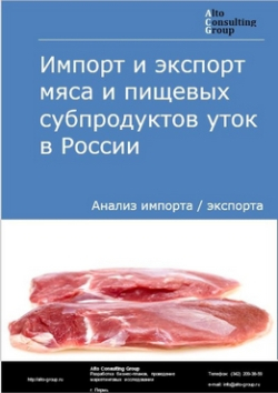 Импорт и экспорт мяса и пищевых субпродуктов уток в России в 2020-2024 гг.