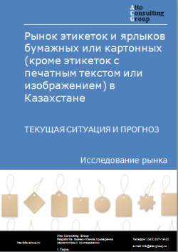 Обложка Анализ рынка этикеток и ярлыков  бумажных или картонных (кроме этикеток с печатным текстом или изображением) в Казахстане. Текущая ситуация и прогноз 2024-2028 гг.