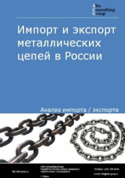 Импорт и экспорт металлических цепей в России в 2020 г.