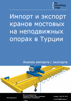 Обложка исследования: Анализ импорта и экспорта кранов мостовых на неподвижных опорах в Турции в 2020-2024 годы