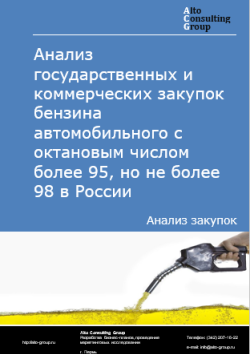 Анализ государственных и коммерческих закупок бензина автомобильного с октановым числом более 95, но не более 98 в России в 2024 г.