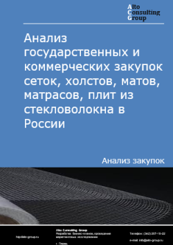 Обложка исследования: Анализ закупок сеток, холстов, матов, матрасов, плит из стекловолокна в России в 2024 г.