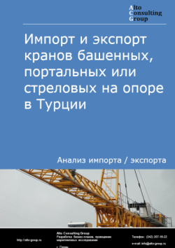 Импорт и экспорт кранов башенных, портальных или стреловых на опоре в Турции в 2020-2024 гг.