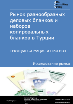 Обложка исследования: Анализ рынка разнообразных деловых бланков и наборов копировальных бланков в Турции. Текущая ситуация и прогноз 2025-2029 гг.