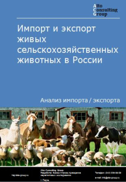 Импорт и экспорт живых сельскохозяйственных животных в России в 2020-2024 гг.