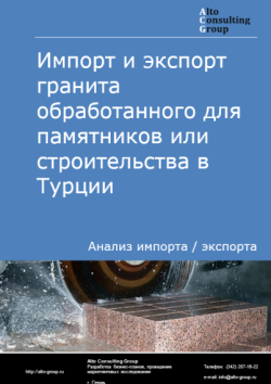 Обложка отчета: Анализ импорта и экспорта гранита обработанного для памятников или строительства в Турции в 2021-2025 гг.