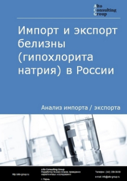 Импорт и экспорт белизны (гипохлорита натрия) в России в 2020-2024 гг.