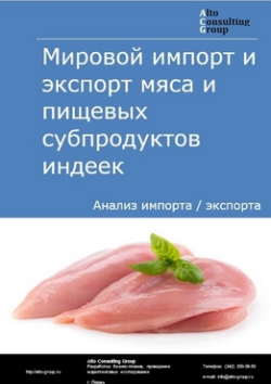 Мировой импорт и экспорт мяса и пищевых субпродуктов индеек в 2019-2023 гг.