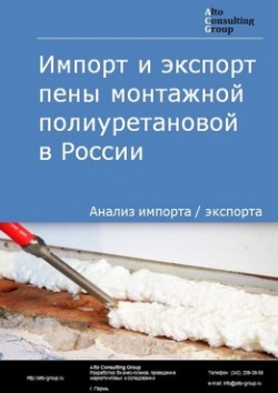 Обложка исследования: Анализ импорта и экспорта пены монтажной полиуретановой в России в 2020-2024 гг.