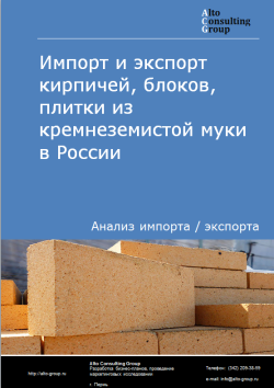Импорт и экспорт кирпичей, блоков, плитки из кремнеземистой муки в России в 2023 г.