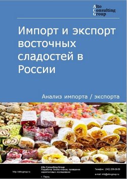 Импорт и экспорт восточных сладостей в России в 2022 г.