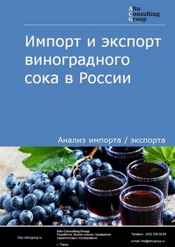 Импорт и экспорт виноградного сока в России в 2021 г.