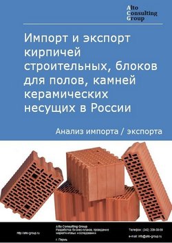 Импорт и экспорт кирпичей строительных, блоков для полов, камней керамических несущих в России в 2023 г.