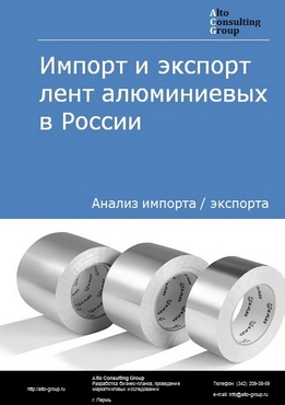 Импорт и экспорт лент алюминиевых в России в 2023 г.