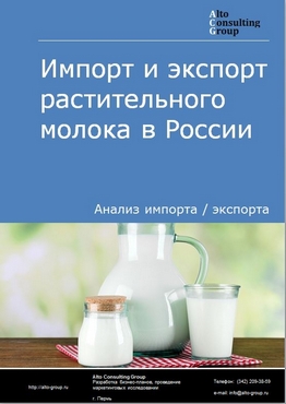 Импорт и экспорт растительного молока в России в 2023 г.