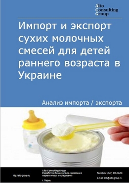Импорт и экспорт сухих молочных смесей для детей раннего возраста в Украине в 2018-2022 гг.