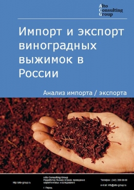 Импорт и экспорт виноградных выжимок в России в 2023 г.