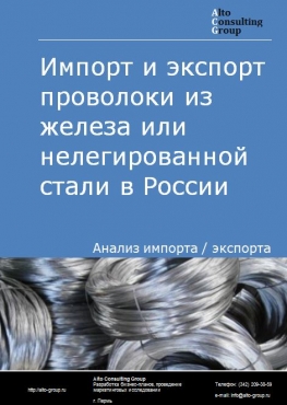 Импорт и экспорт проволоки из железа или нелегированной стали в России в 2023 г.